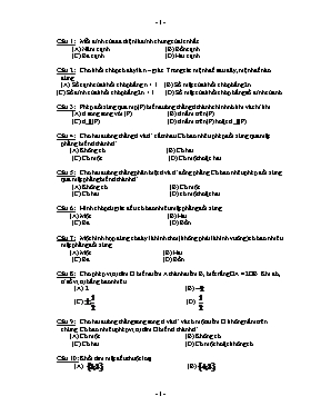 25 câu hỏi trắc nghiệm Hình học 12 (Kèm đáp án)
